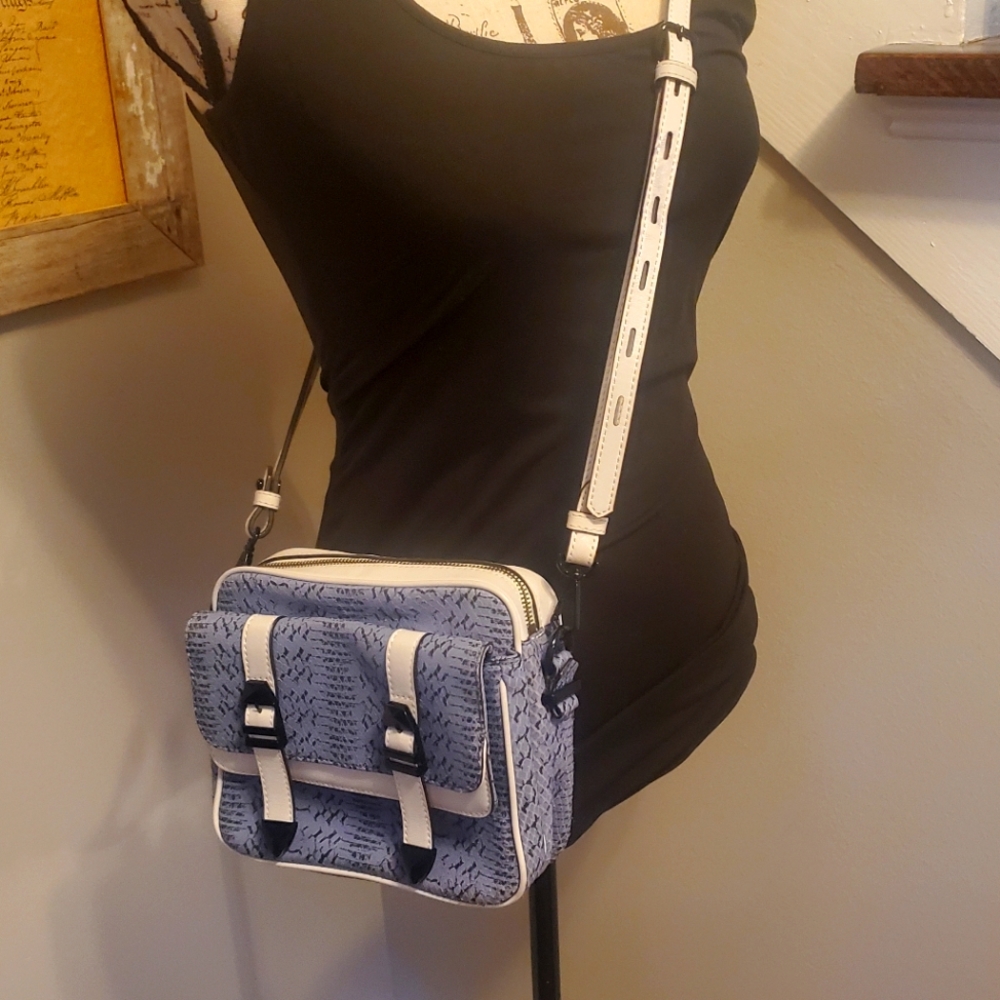 Blue Rebecca Minkoff crossbody purse